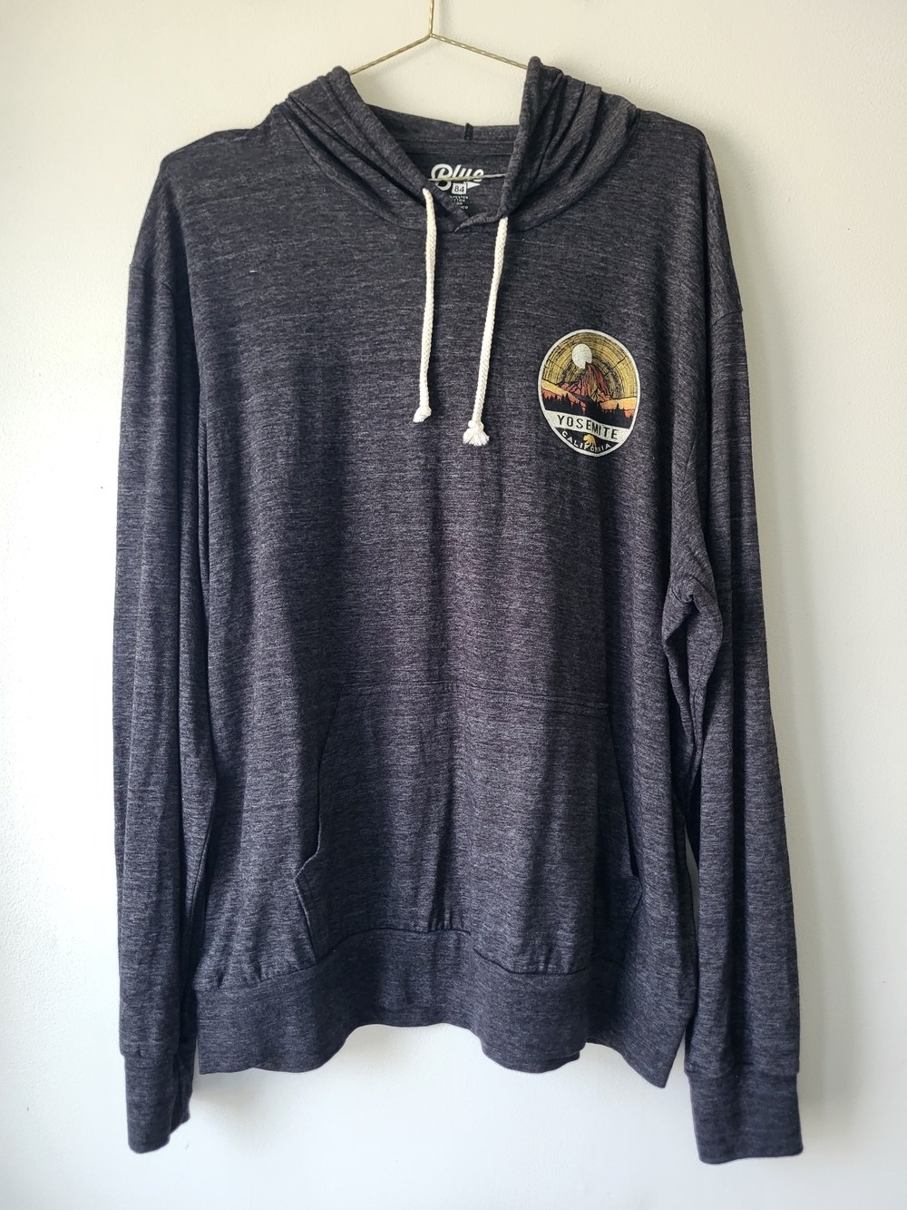 Blue 84 Charcoal Yosemite Badge Pullover Casual Lightweight Outdoor Hoodie
